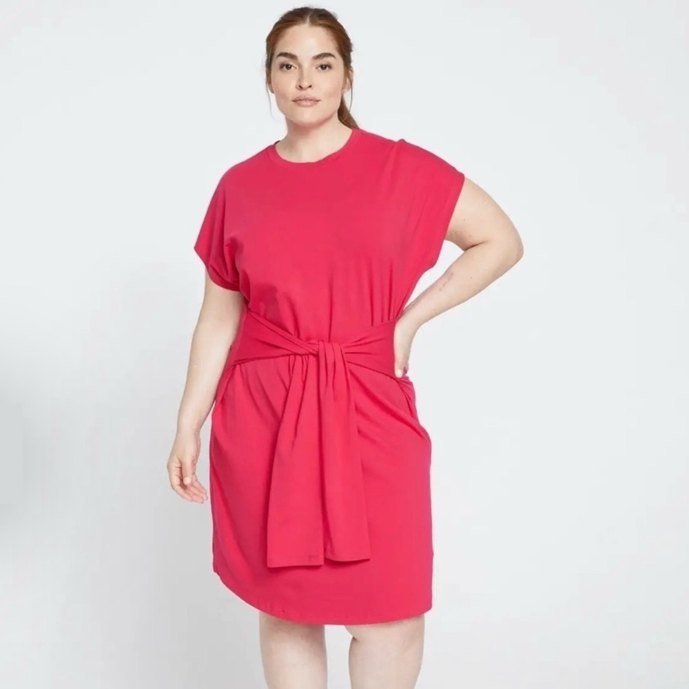 Universal Standard Misa T-Shirt Jersey Dress Size M = 2X Cerise Pink New NWT